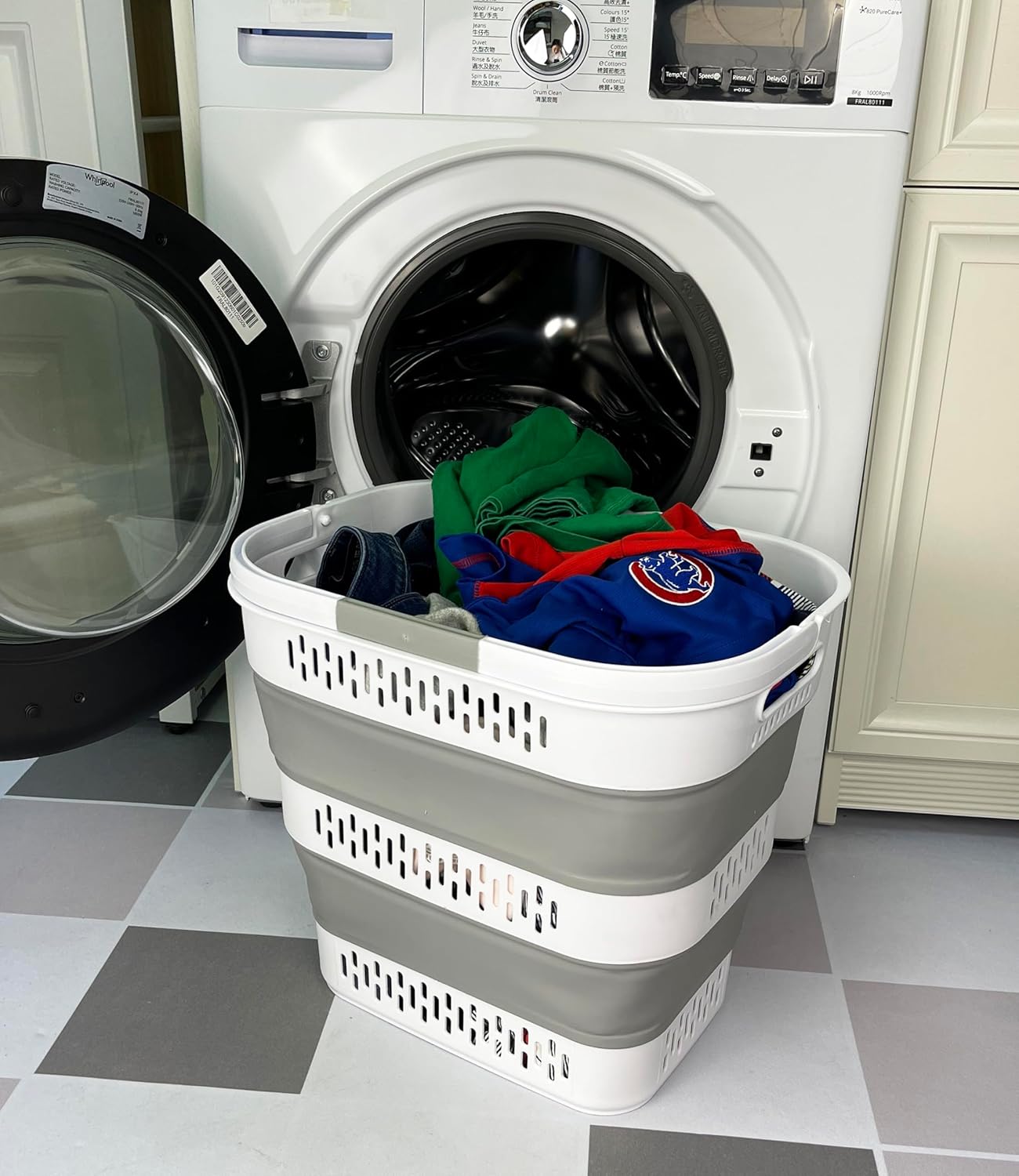 SAMMART 38L(10 Gal) Collapsible Laundry Basket - Foldable Pop-Up Storage Container/Organizer-Portable Space Saving Hamper, Measure 17.5x13.3x15.7/3.8" Expanded/Collapsed