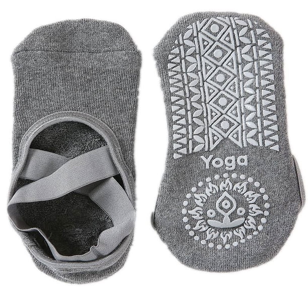 Calcetines de yoga para mujer con empuñaduras, calcetines antideslizantes de cinco dedos para pilates, barra, ballet, fitness