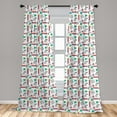 thumbnail image 5 of Ambesonne Vintage Curtains, Old Retro Style Pattern, Pair of 28"x84", Coral Black, 5 of 5
