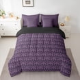 thumbnail image 2 of Feelyou Purple Hipple Damask Comforter Set 7pcs, Western Life Tree Full Bedding Set, 2 of 8