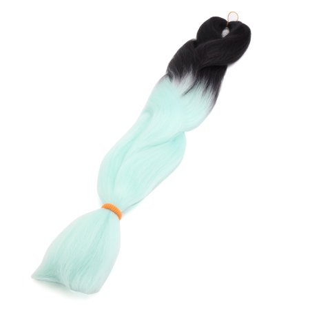 24 Black Mint Green Ombre Dip Dye Braiding Hair Extensions