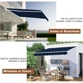 thumbnail image 2 of MEETWARM 9.8'x 8.2' Patio Awning Retractable Awning Cover for Sunshade Shelter, Outdoor Patio Canopy with Manual Crank Handle/Water-Resistant 280g/m² Polyester for Patio, Balcony, Yard, Navy Blue, 2 of 7
