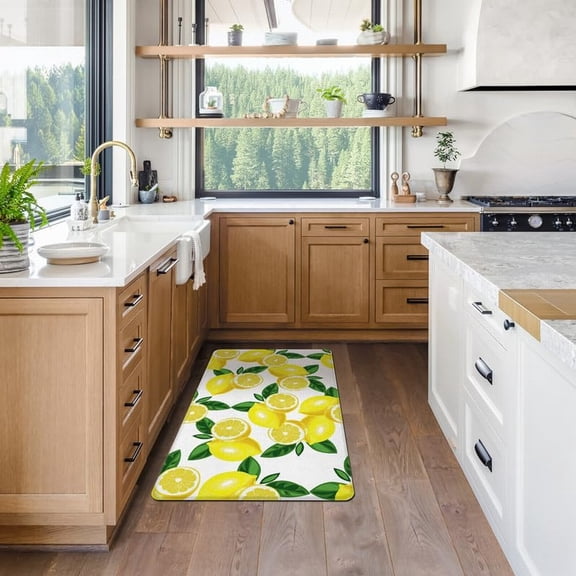 LALILO Kitchen Mats Cushioned, Lemon Kitchen mats for Floor, Anti Fatigue Mats for Kitchen Floor,17.3 * 29 Inches