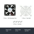 thumbnail image 3 of DC Brushless Cooling Fan DC24V 0.25A 70x25mm Ball Bearing with Fan Grill for Computer, Audio Video Equipment, 3 of 4