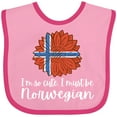 thumbnail image 3 of Inktastic I'm So Cute, I Must Be Norwegian Sunflower Norway Flag Boys or Girls Baby Bib, 3 of 4