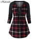 thumbnail image 3 of Camiseta larga holgada para Mujer, camisetas informales a cuadros, Blusa para Mujer, ropa para Mujer, camisetas para Mujer, 3 of 4
