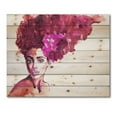 thumbnail image 3 of Designart 'Portrait of Afro American Woman VI' Modern Print on Natural Pine Wood, 3 of 5