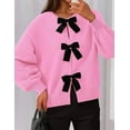 thumbnail image 3 of PRETTYGARDEN Cardigan Sweaters for Women Fall Bow Tie Front Long Sleeve Knit Sweater Tops Cute Going Out Outfits, 3 of 9
