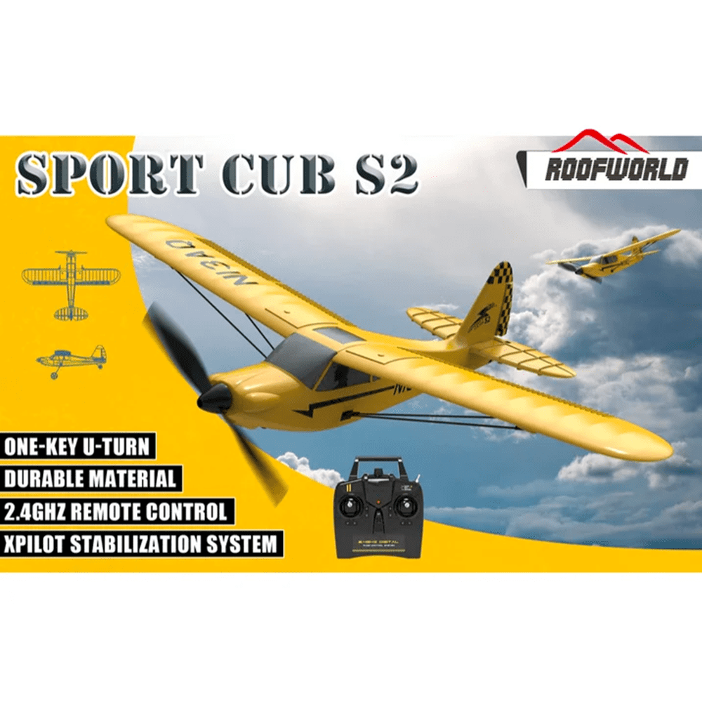 VOLANTEX RC Plane Sport Cub S2 Remote Control Aircraft 2.4G 3CH RC Airplane for Beginners (Yellow)
