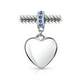 thumbnail image 3 of Bling Jewelry Womens A-Z Monogram Blue Crystal Initial Dangle Heart Charm Bead, 3 of 4