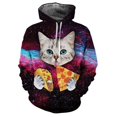 thumbnail image 3 of Sudadera con capucha con estampado 3D de gato divertido y relámpago para hombre, sudadera con capucha con estampado animal lindo e informal, tendencia urbana, sudadera de manga larga de otoño, 3 of 4