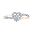 thumbnail image 2 of 0.12 CTTW STERLING SILVER OVER 10KT ROSE GOLD LAB CREATED WHITE SAPPHIRE   HEART RING, 2 of 3