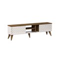 thumbnail image 4 of Eggea Modern Engineered Wood TV Stand for TVs up to 80”, White & Oak Veneer, 4 of 7