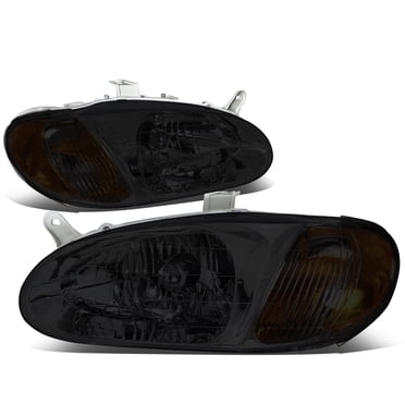 Smoked Headlights With Amber Corners For 96-98 Honda Civic - Replacement Housing Set