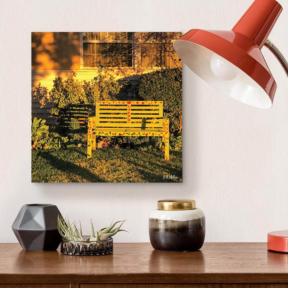 Yellow Bench By Photographer Steven A. Heller - 16"X20" Canvas