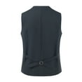 thumbnail image 3 of IROINNID Mens Suit Vest Formal Single Breasted Classic Waistcoat Sleeveless Button Down Dress Suit Vest,Black, 3 of 8