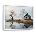 thumbnail image 2 of Designart "Grey Country beauty Misty Morning" Farmhouse Floater Framed Wall Art Print, 2 of 7