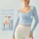 thumbnail image 1 of Ropa de yoga de manga larga con almohadilla para el pecho que se puede usar al aire libre para cubrir el pecho, malla deportiva de manga larga, belleza sexy, espalda, ropa Pure Fitness para, 1 of 4