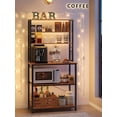 thumbnail image 3 of Barra de café, Estante de Cocina de 6 Niveles con 6 Ganchos, Soporte para microondas, Industrial, café rústico y Negro, 3 of 5