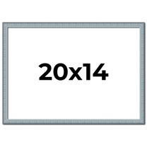 20x14 Frame Blue Scuffed Farm Board Solid Wood Picture Frame Width 0.75 Inches | Interior Depth 0.5