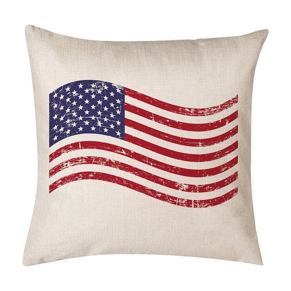 DefiDgd 18x18inch 4th of July Pillow Covers,American Flag Star Strpied Throw Pillow Covers,Independence Day Red White Blue Summer Outdoor Indoor Home Sofa Couch Decoration(A)