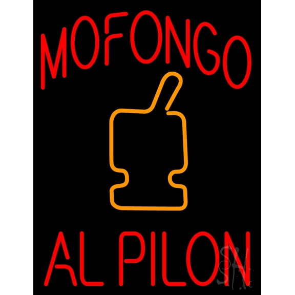 Mofongo Al Pilon LED Neon Sign 24 x 31 - inches, Black Square Cut Acrylic Backing, with Dimmer - Bright and Premium built indoor LED Neon Sign for Defence Force.