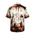 thumbnail image 2 of Kiijoy Boys Halloween Party Shirt Kids Button Down Short Sleeve Shirt, White, Sizes 4-14, 2 of 5