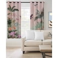 thumbnail image 2 of Vintage Pastoral Kitchen Curtains Farmhouse Botanical Tree Birds Pink Green Cafe Short Curtains for Bathroom Blackout Window Curtain Small Window Treatment Drapes for Bedroom Living Room 52"x45"x2, 2 of 9