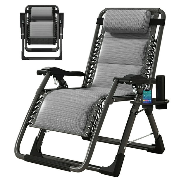 Docred Zero Gravity Chair, Folding Portable Chaise Lounge with