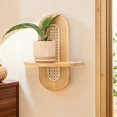 thumbnail image 2 of Floating Shelves for Wall, Boho Home Wall Decor,Rattan Plant Shelf Set of 2, Mid Century Small Decorative Shelf, Natural Wood Shelves for Living Room,Bedroom,House,Office (Natural), 2 of 7