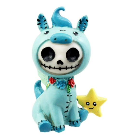 Ebros Furrybones Twinkle Golden Star Pegasus Figurine 3.25"H Hooded Pegasus Horse Costume Skeleton Monster Sculpture Decor Collectible