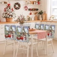 thumbnail image 2 of Snowman Christmas Chair Covers Set of 6 Winter Snowflakes House Truck Xmas Tree Chair Back Covers Stretch Removable Washable Slipcovers Protector for Dining Room Kitchen Party Decor, 2 of 5
