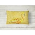 thumbnail image 2 of Flamingo on Yellow Canvas Fabric Decorative Pillow, 2 of 3