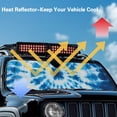thumbnail image 4 of HUIACONG Blue Tie-Dye Windshield Sunshade Car Sun Shade Heat Shield Custom-fit Sunshade Sun Visor Mat for 1997-2017 Jeep Wrangler Rubicon Sahara TJ JK JKU 2/4 Doors, 4 of 6