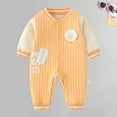 thumbnail image 4 of Odeerbi Baby Infant Boys Girls Clothes Baby Jumpsuit Romper Thin Warm Cotton Jumpsuit 2025 Long Sleeve Climbing Clothes Orange 2-5 Months, 4 of 5