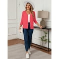 thumbnail image 5 of HOWCOME Open Front Cardigan for Women Button Down 3/4 Sleeve Knitted Tops Casual Layer, Coral Red M, 5 of 7