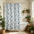 thumbnail image 1 of Cortina de ducha floral con estampado de pequeñas flores – Tela de estilo nórdico, impermeable, para decoración de baño, ideal para bañera o ducha – Cortina de nailon lavable con ojales reforzados y, 1 of 6