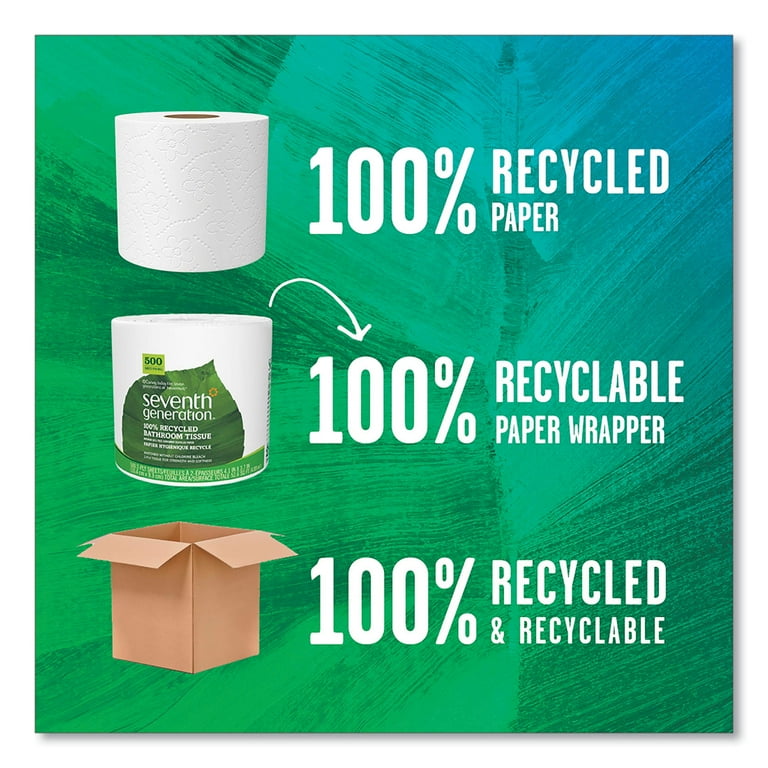 100% Recycled Bathroom Tissue, Septic Safe, Individually Wrapped Rolls, 2-Ply, White, 500 Sheets/Jumbo Roll, 60/Carton 100% Recycled Bathroom Tissue, Septic Safe, Individually Wrapped Rolls, 2-Ply, White, 500 Sheets/Jumbo Roll, 60/Carton