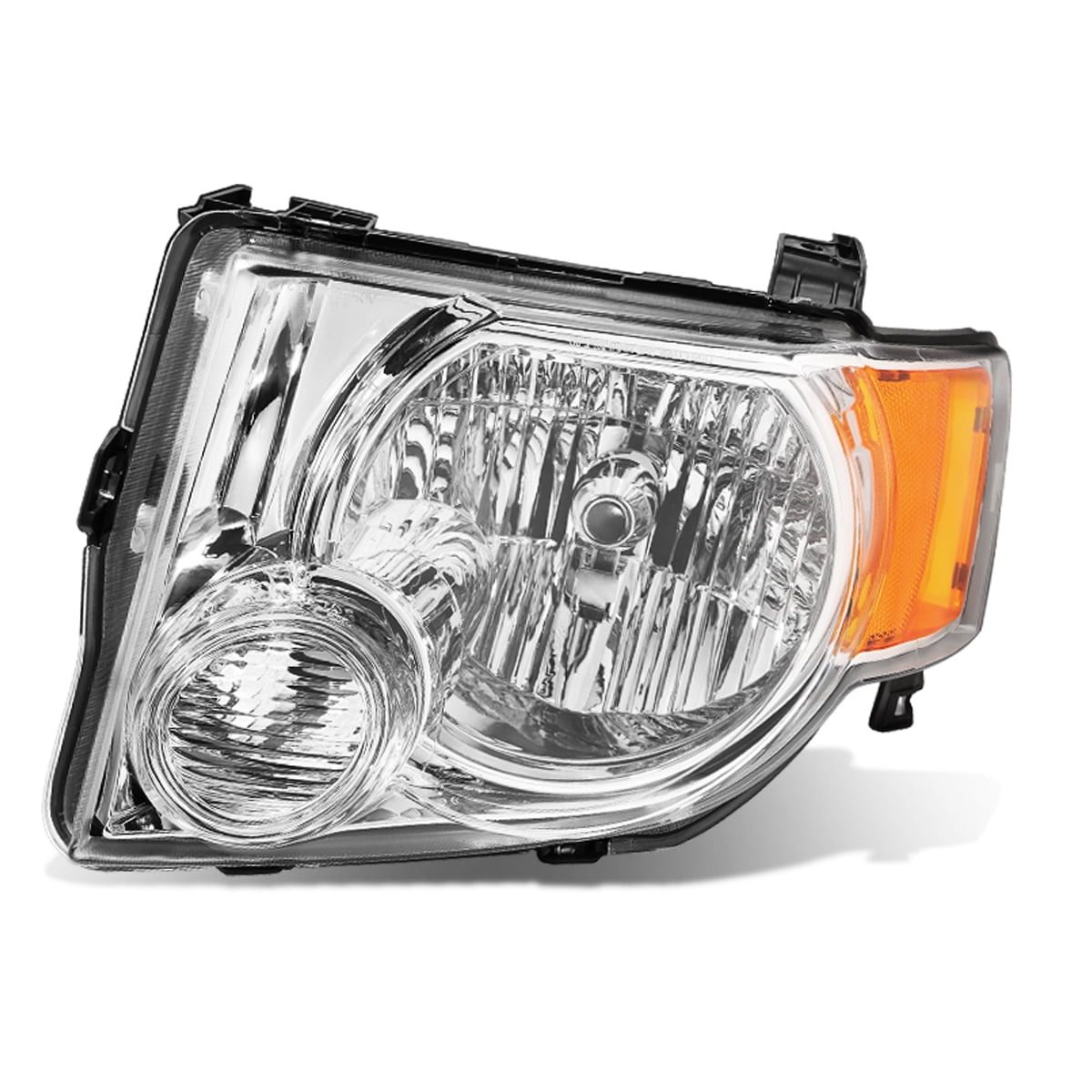 Fits 2008-2012 Ford Escape Headlights Headlamps Chrome Housing Amber Corner Pair