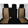 thumbnail image 2 of CalTrend Rear 60/40 Split Back & Solid Cushion Carbon Fiber Seat Covers for 2005-2009 Chevy/Pontiac Equinox|Torrent - CV373-06FC Beige Insert with Black Trim, 2 of 3