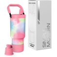 thumbnail image 1 of shiyou-Trek Gobelet Pivotant / Paille Rabattable 30oz avec Poignée / Bouteille d'Eau & Botte / Couvercles Interchangeables Paille & Carafe / Pichet en Acier Inoxydable Isolé / Sports de Gym en Plein Air / Kaléidoscope, 1 of 4