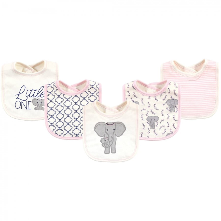 TOUCHED BY NATURE 100% Organic Cotton Unisex Baby Fun Saying Appliqued Bibs x 5 