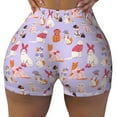 thumbnail image 2 of Balery Fashionable Cats Pantalones cortos de entrenamiento estampados para mujer, sin costuras, ajustados, para gimnasio, yoga, correr, deportes, ejercicio activo, fitness.-XX-Large, 2 of 8