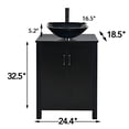 thumbnail image 4 of FULLWATT 24 inch Bathroom Vanity Set - Combo MDF Sink Cabinet Vanity with Counter Top Glass Vessel Sink Vanity and 1.5 GPM Faucet, 4 of 12
