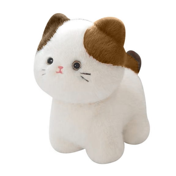 Calico Cat Plush Toy Ultra Soft Stuffed Animal Kitten Throw Pillow for Bedroom Sofa Decoration and Cozy Hugging Comfort Pillow 8.6in