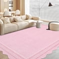 thumbnail image 5 of Garvee 9'x12' Scalloped Washable Area Rug Solid Border Carpet with Non Slip Backing, Soft Low Pile Rug for Living Room Bedroom Home Office, Pink, 5 of 10
