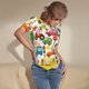 thumbnail image 3 of Balery Transports with Animals Body de cuello redondo de manga corta para mujer Tops de manga corta Tops básicos-Medium, 3 of 7