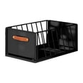thumbnail image 1 of Organizador de gabinete extraíble con asa, deslizable, portátil, multiusos, de acero al carbono Negro 25cm, 1 of 9