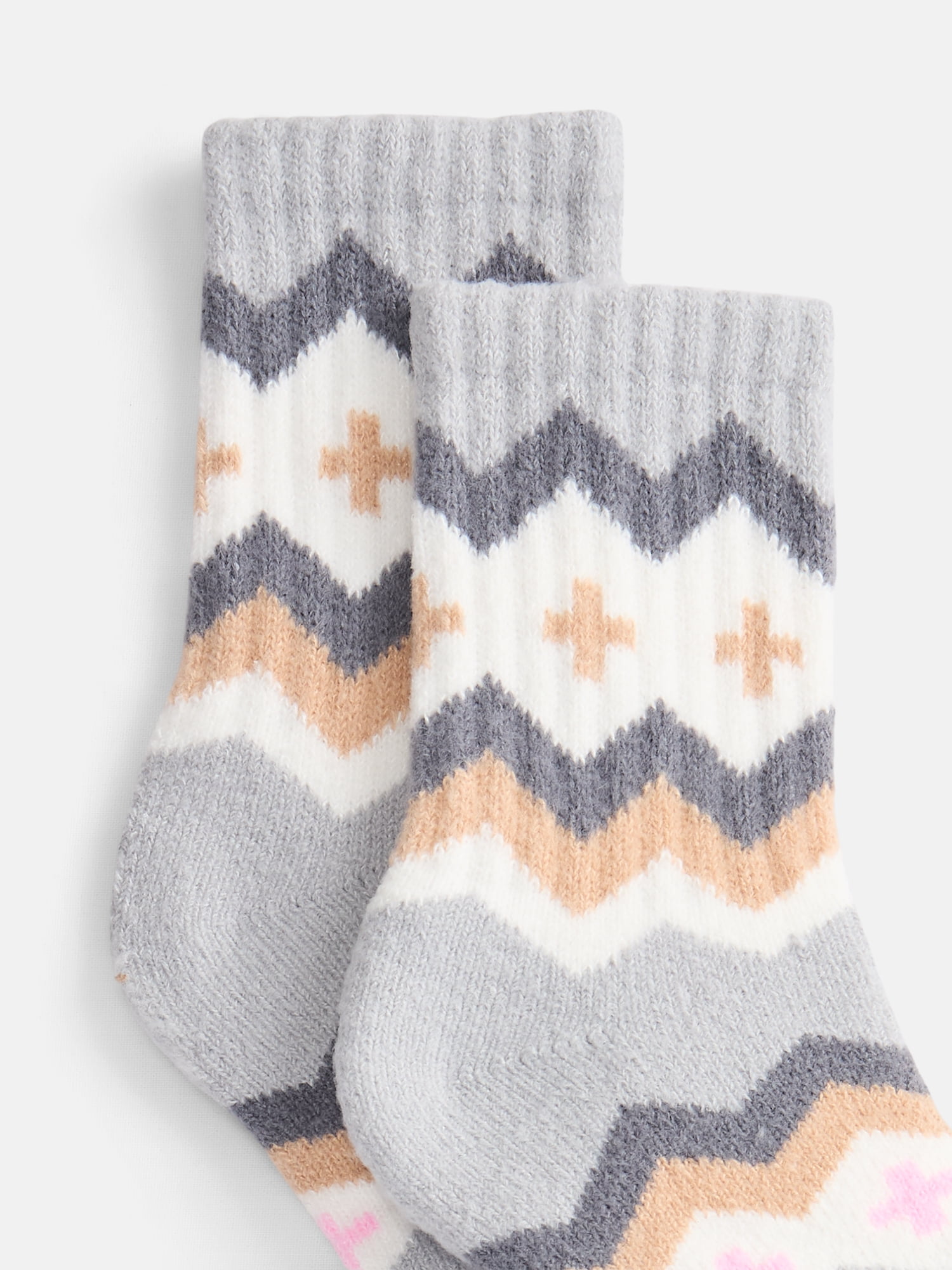 No Boundaries Women's Cozy Mid Crew Socks, 2 Pack, Shoe Sizes 4-10