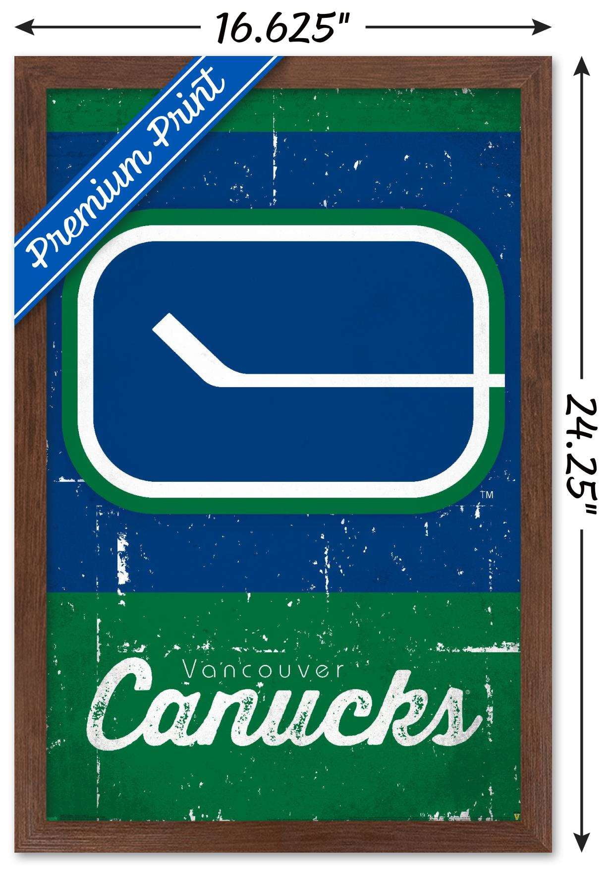 NHL Vancouver Canucks - Retro Logo 13 Wall Poster, 14.725" x 22.375", Framed